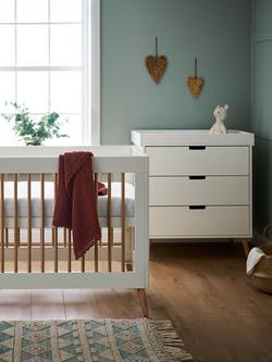 Obaby Maya Mini Cotbed & Changing Unit Set, White/Natural - view 2, White/Natural