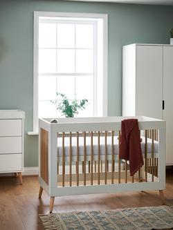 Obaby Maya Mini Cotbed, Changing Unit & Double Wardrobe Set, White/Natural - view 2, White/Narural