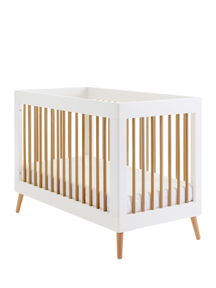 Obaby Maya Mini Cotbed, White/Natural, White/Natural