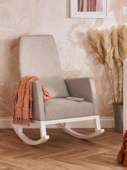 Obaby High Back Rocking Chair, Silver/Stone - view 2, Silver/Stone