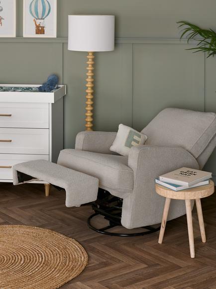 Obaby Madison Recliner Nursery Chair, Teddy Truffle - view 2, Teddy Truffle