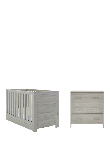 Obaby Nika Cotbed with Underdrawer & Changing Unit Set, Grey Wash, Grey Wash