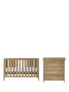 Obaby Nika Cotbed with Under Drawer & Changing Unit Set, Oak