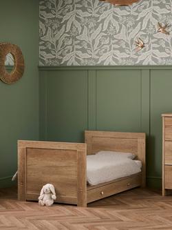 Obaby Nika Cotbed with Under Drawer & Changing Unit Set, Oak - view 2, Oak