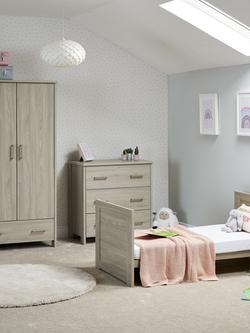 Obaby Nika Cotbed with Under Drawer, Changing Unit & Double Wardrobe Set, Grey Wash - view 2, Grey Wash