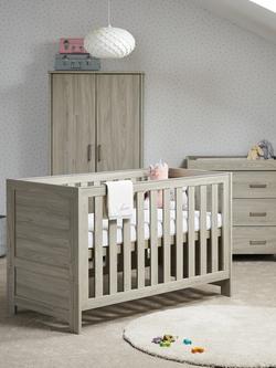 Obaby Nika Cotbed with Under Drawer, Changing Unit & Double Wardrobe Set, Grey Wash - view 2, Grey Wash