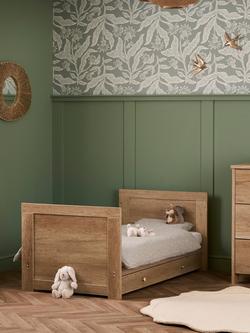 Obaby Nika Cotbed with Under Drawer, Changing Unit & Double Wardrobe Set, Oak - view 2, Oak