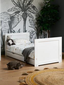 Obaby Nika Cotbed with Under Drawer, Changing Unit & Double Wardrobe Set, White Wash - view 2, White Wash