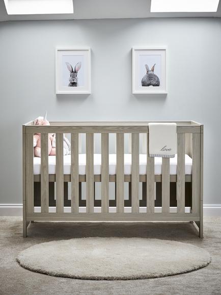 Obaby Nika Cotbed with Under Drawer, Grey Wash - view 2, Grey Wash