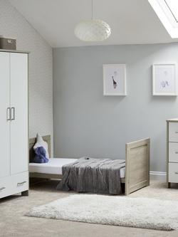 Obaby Nika Cotbed with Under Drawer, Grey Wash/White - view 2, Grey Wash/White