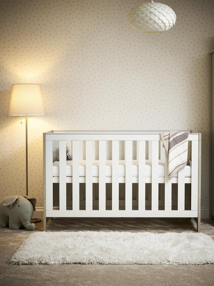 Obaby Nika Cotbed with Under Drawer, Grey Wash/White - view 2, Grey Wash/White