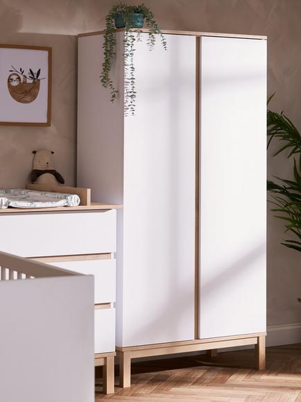 Obaby Astrid Double Wardrobe, White - view 2, White