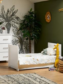 Obaby Nika Mini Cotbed with Under Drawer, Changing Unit & Double Wardrobe Set, White Wash - view 2, White Wash