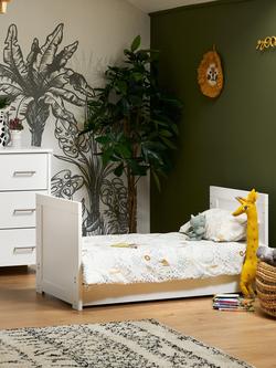 Obaby Nika Mini Cotbed with Under Drawer, Changing Unit & Double Wardrobe Set, White Wash - view 2, White Wash