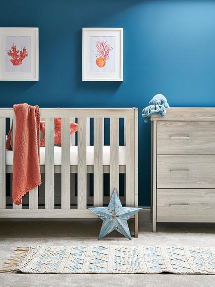 Obaby Nika Mini Cotbed with Under Drawer & Changing Unit Set, Grey Wash - view 2, Grey Wash