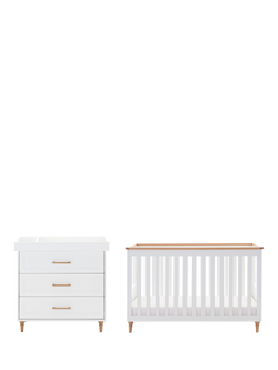 Obaby Orla Cotbed & Changing Unit Set, White/Natural, White/Natural