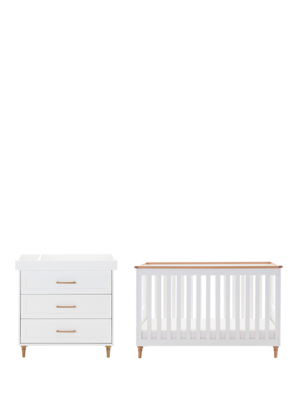 Obaby Orla Cotbed & Changing Unit Set, White/Natural, White/Natural