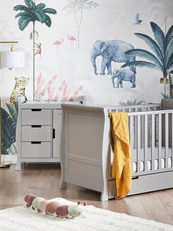 Obaby Stamford Classic Sleigh Cotbed & Changing Unit Set, Warm Grey - view 2, Warm Grey