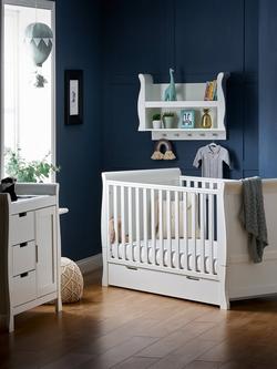 Obaby Stamford Classic Sleigh Cotbed & Changing Unit Set, White - view 2, White
