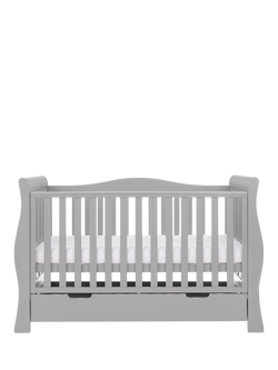 Obaby Stamford Classic Sleigh Cotbed, Warm Grey, Warm Grey