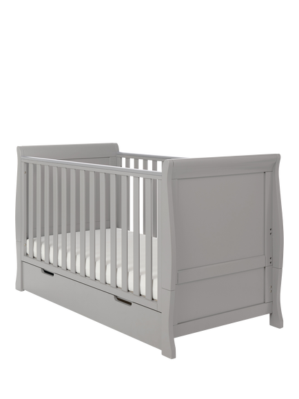 Obaby Stamford Classic Sleigh Cotbed, Warm Grey, Warm Grey