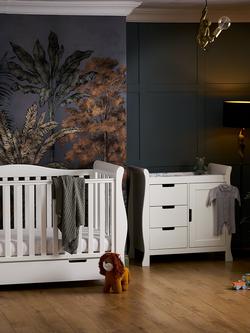 Obaby Stamford Luxe Sleigh Cotbed & Changing Unit Set, White - view 2, White