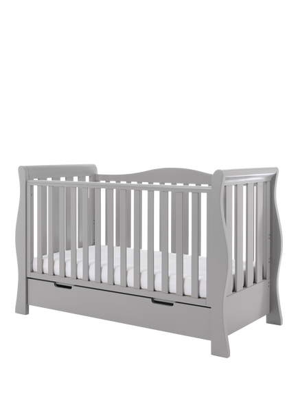 Obaby Stamford Luxe Sleigh Cotbed, Warm Grey, Warm Grey