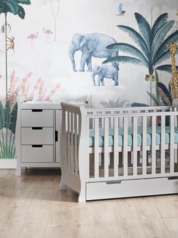 Obaby Stamford Mini Sleigh Cotbed & Changing Unit Set, Warm Grey - view 2, Warm Grey