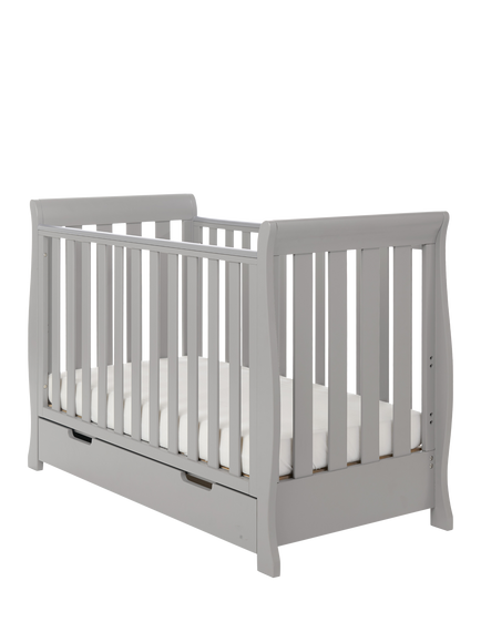 Obaby Stamford Mini Sleigh Cotbed, Warm Grey, Warm Grey