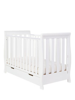 Obaby Stamford Mini Cotbed, White, White