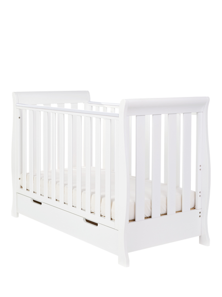 Obaby Stamford Mini Cotbed, White, White