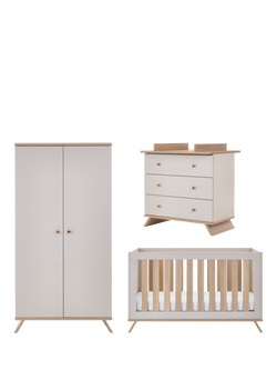 Obaby Thea Cotbed, Changing Unit & Double Wardrobe Set, Latte, Latte