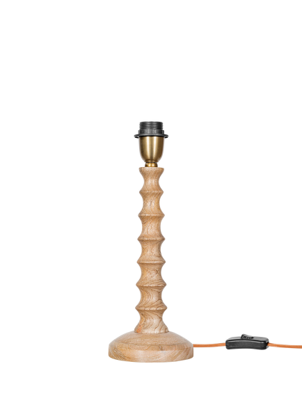nkuku Avisa Mango Wood Spiral Table Lamp, Light Wood