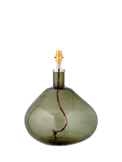 nkuku Baba Large Wide Glass Lamp Base, Green, 