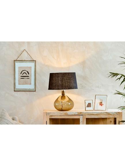 nkuku Baba Large Wide Glass Lamp Base, Green - view 2, Green