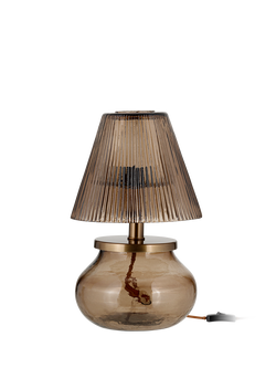 nkuku Dimalai Recycled Glass Table Lamp, Brown Smoke, Brown Smoke