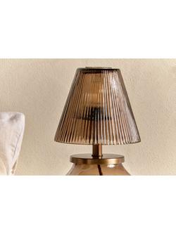 nkuku Dimalai Recycled Glass Table Lamp, Brown Smoke - view 2, Brown Smoke