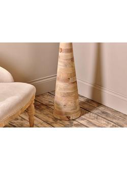 nkuku Chameli Mango Wood Floor Lamp - view 2, Light Wood
