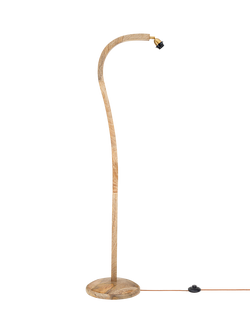 nkuku Namira Mango Wood Floor Lamp Base, Natural, Light Wood