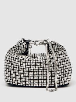 Reiss Kids' Leah Crystal Pouch Bag, Grey, Grey