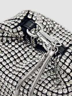 Reiss Kids' Leah Crystal Pouch Bag, Grey - view 2, Grey