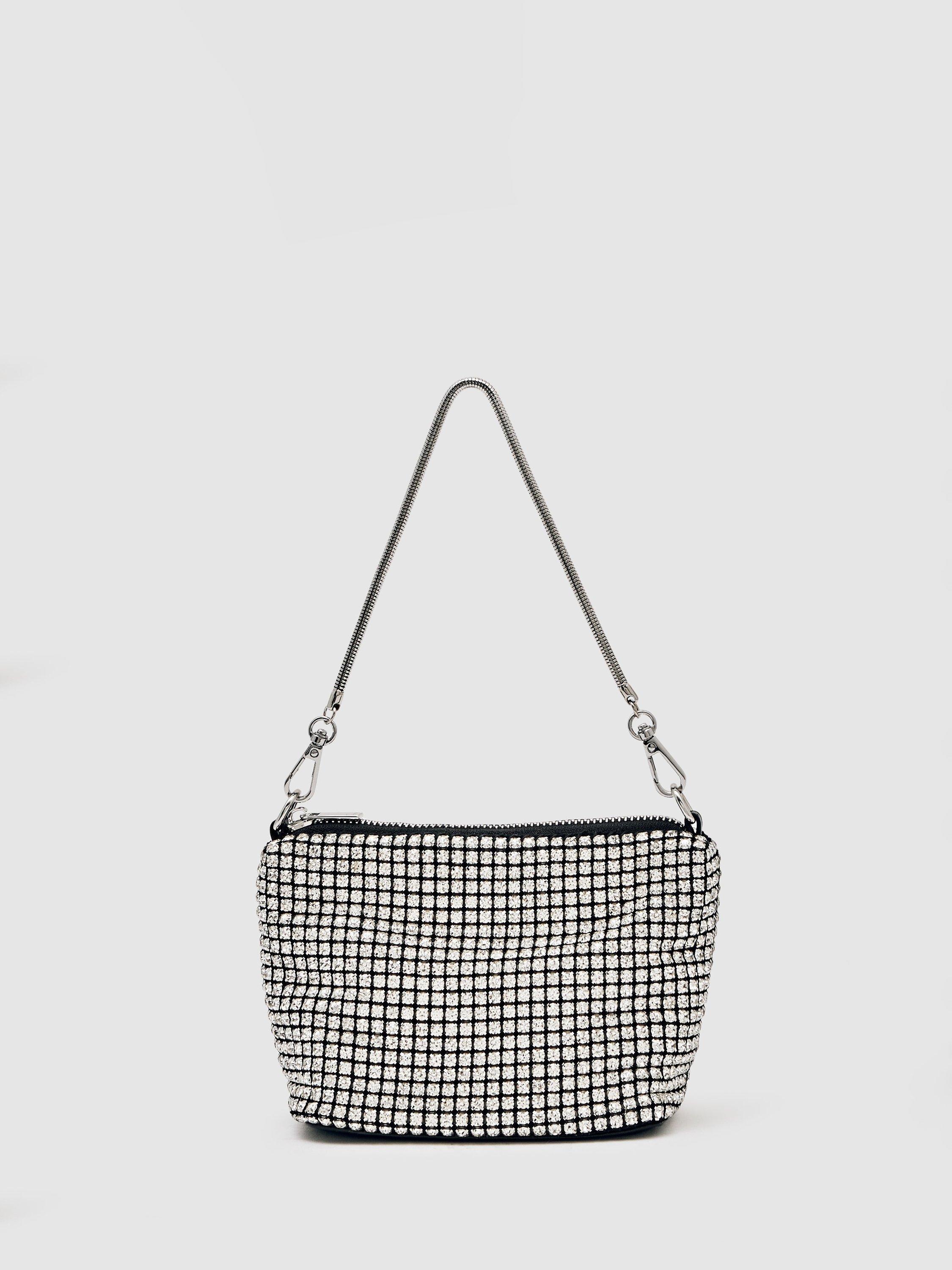 Product image 4 of 5, which shows Reiss Kids' Leah Crystal Pouch Bag, Grey