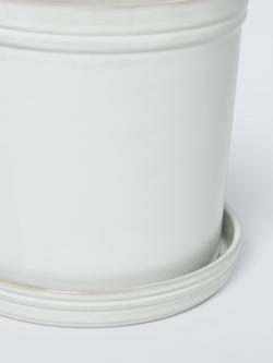 John Lewis Classic Glazed Stoneware Planter, 25.5cm, Cream - view 2, Natural