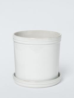 John Lewis Classic Glazed Stoneware Planter, 19cm, Cream, Natural