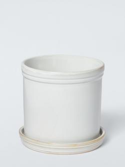 John Lewis Classic Glazed Stoneware Planter, Cream, 15.5cm, Natural
