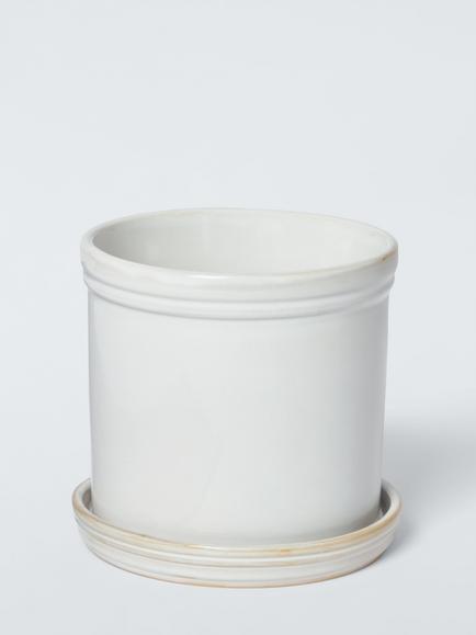 John Lewis Classic Glazed Stoneware Planter, Cream, 15.5cm, Natural