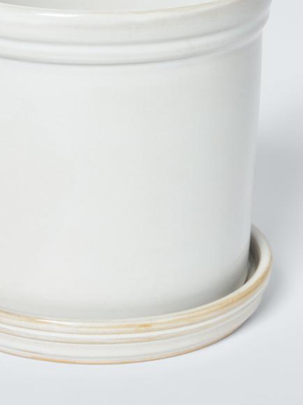 John Lewis Classic Glazed Stoneware Planter, Cream, 15.5cm - view 2, Natural
