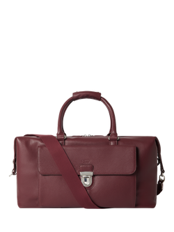 OSPREY LONDON Leather Forest Weekender Bag, Black, Merlot