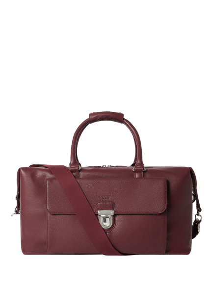 OSPREY LONDON Leather Forest Weekender Bag, Black, Merlot