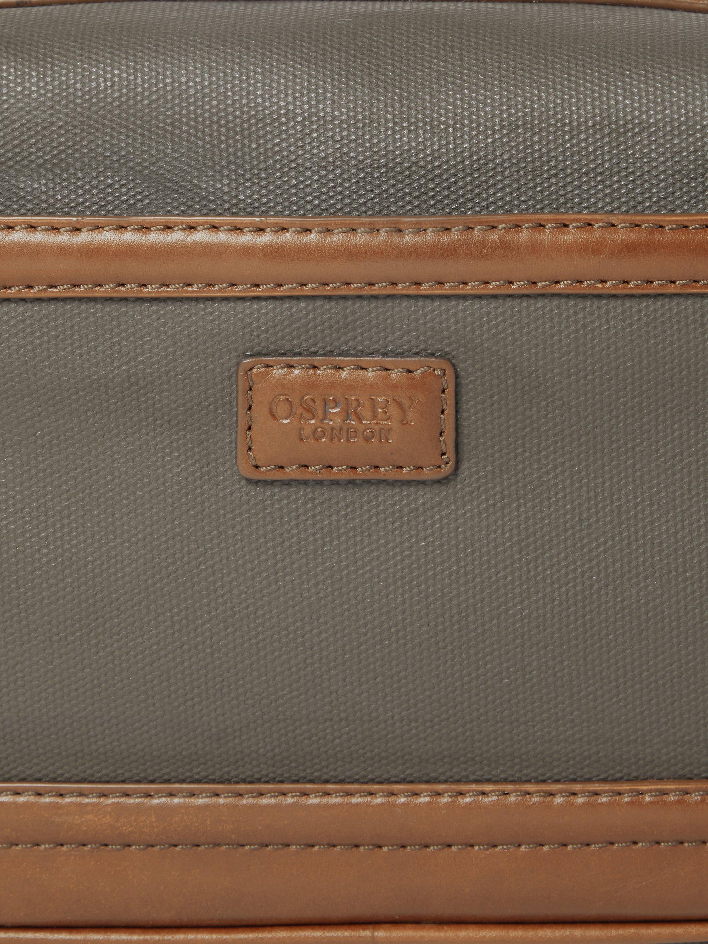 Product image 4 of 5, which shows OSPREY LONDON Frontline Wash Bag, Khaki/Chestnut